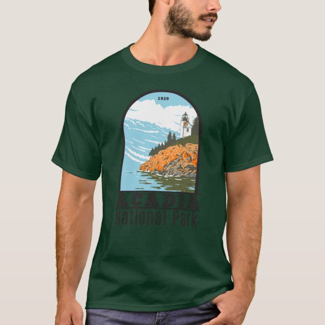 Acadia National Park Bar Harbor Lighthouse Maine T-Shirt (Front)