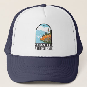 Acadia National Park Bar Harbor Lighthouse Maine Trucker Hat