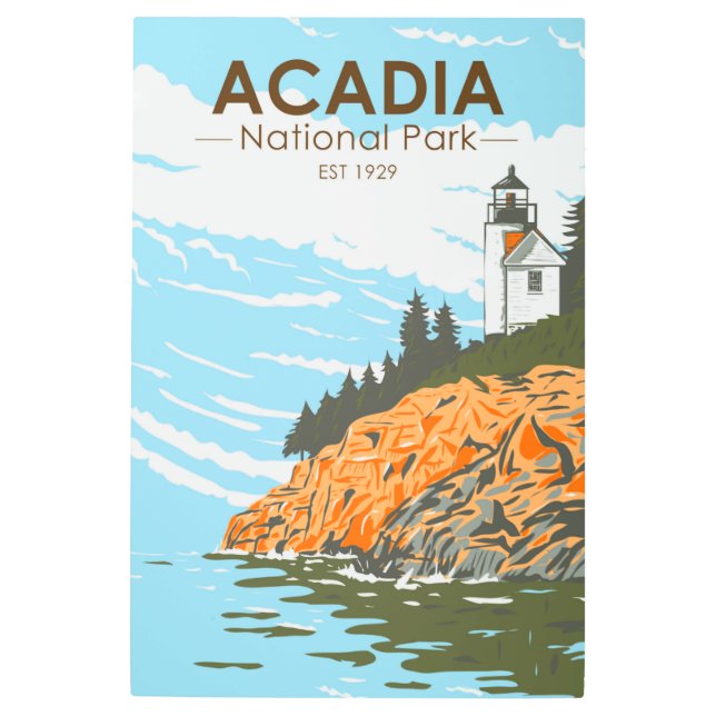 Acadia National Park Bar Harbor Lighthouse Metal Print (Front)