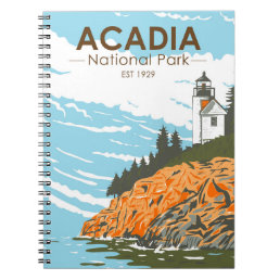 Acadia National Park Bar Harbor Lighthouse Notebook