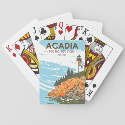 Acadia National Park Bar Harbor Lighthouse Playing Cards