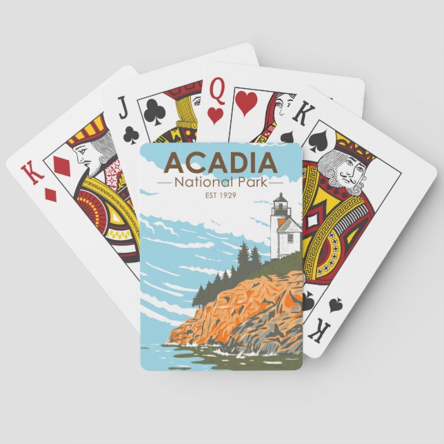 Acadia National Park Bar Harbor Lighthouse Poker Cards (Back)
