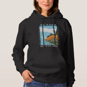 Acadia National Park Bar Harbor Lighthouse Vintage Hoodie