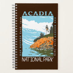 Acadia National Park Bar Harbor Lighthouse Vintage Notebook