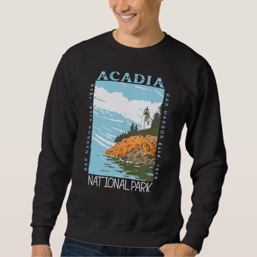 Acadia National Park Bar Harbor Lighthouse Vintage Sweatshirt