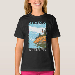 Acadia National Park Bar Harbor Lighthouse Vintage T-Shirt