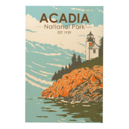 Acadia National Park Bar Harbor Lighthouse Wood Wall Art
