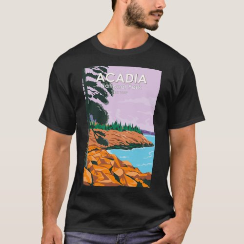 Acadia National Park Bar Harbor Maine Vintage   T_Shirt