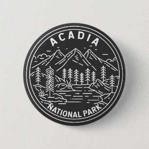Acadia National Park Bar Harbor Monoline Button