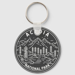 Acadia National Park Bar Harbor Monoline Keychain