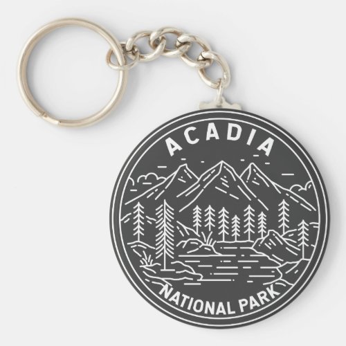 Acadia National Park Bar Harbor Monoline Keychain