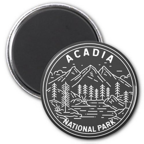 Acadia National Park Bar Harbor Monoline  Magnet