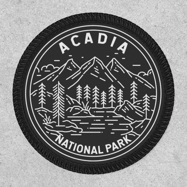 Acadia National Park Bar Harbor Monoline  Patch (Front)