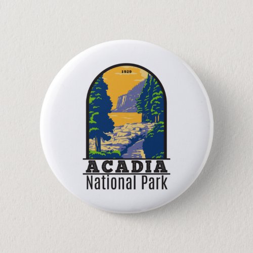 Acadia National Park Bar Harbor Ocean Path Button