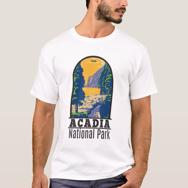 Acadia National Park Bar Harbor Ocean Path Maine T-Shirt (Front)