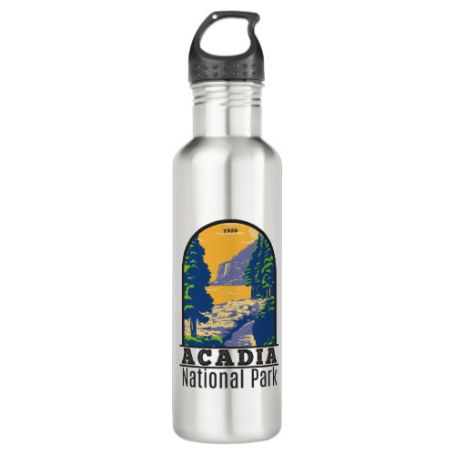 Acadia National Park Bar Harbor Ocean Path Stainless Steel Water Bottle