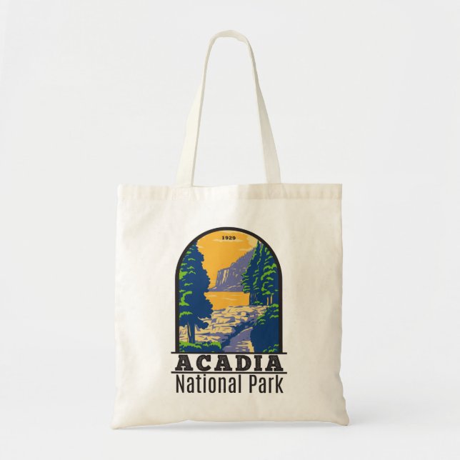 Acadia National Park Bar Harbor Ocean Path Tote Bag (Front)