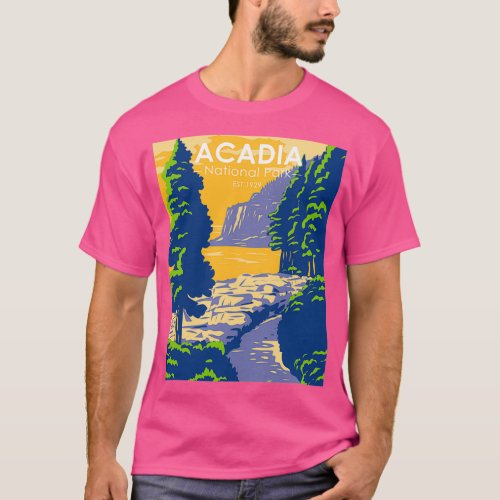 Acadia National Park Bar Harbor Ocean Path Vintage T_Shirt