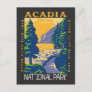 Acadia National Park Bar Harbor Otter Cliff Retro Postcard
