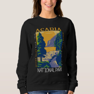 Acadia National Park Bar Harbor Otter Cliff Retro Sweatshirt
