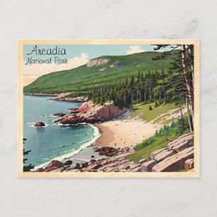 Acadia National Park Bar Harbor Vintage Postcard