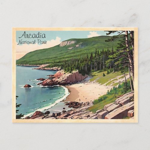 Acadia National Park Bar Harbor Vintage Postcard