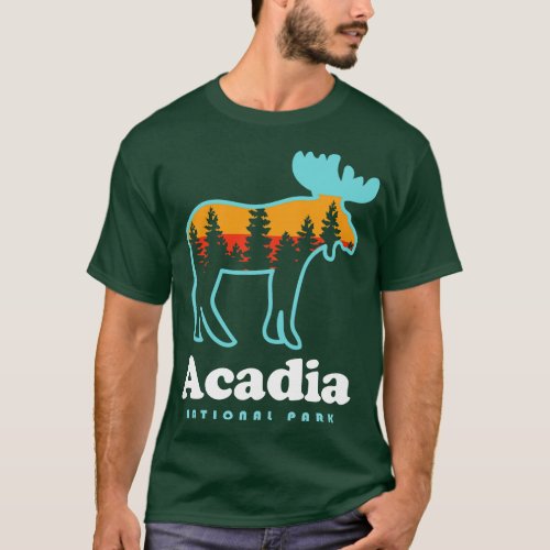Acadia National Park Camping Bar Harbor Maine Moos T_Shirt