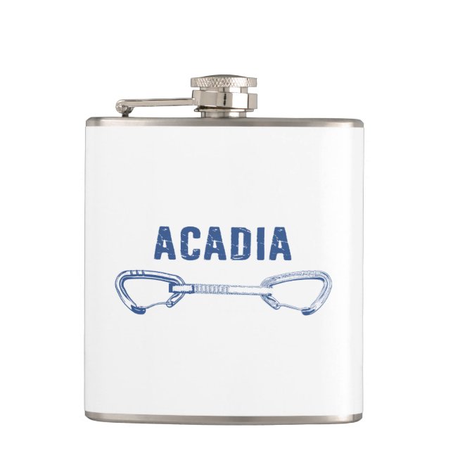 Acadia National Park Climbing Quickdraw Flask (Front)