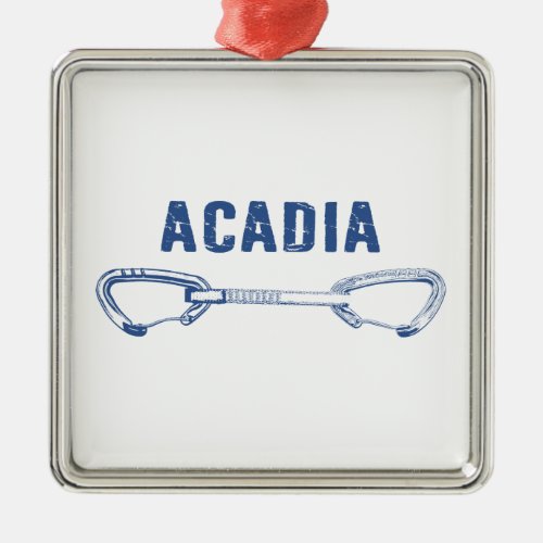 Acadia National Park Climbing Quickdraw Metal Ornament