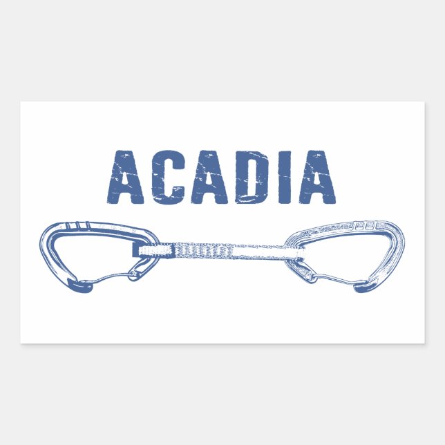 Acadia National Park Climbing Quickdraw Rectangular Sticker (Front)