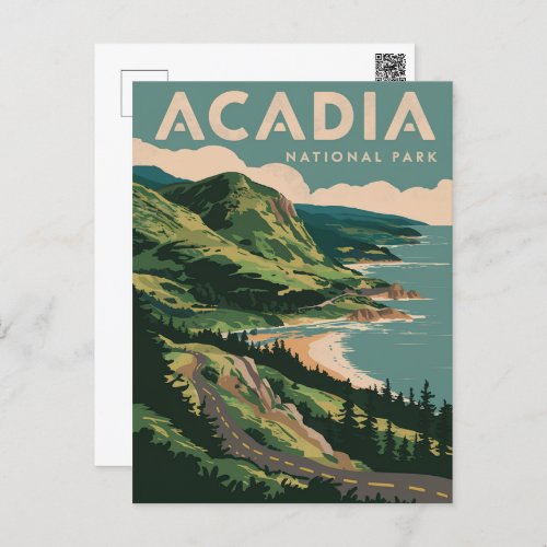 Acadia National Park Coastline Holiday Postcard