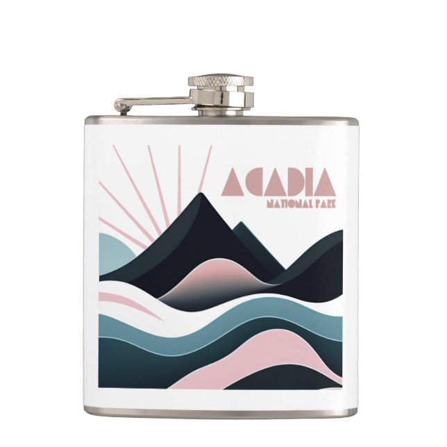 Acadia National Park Colored Hills Flask (Front)