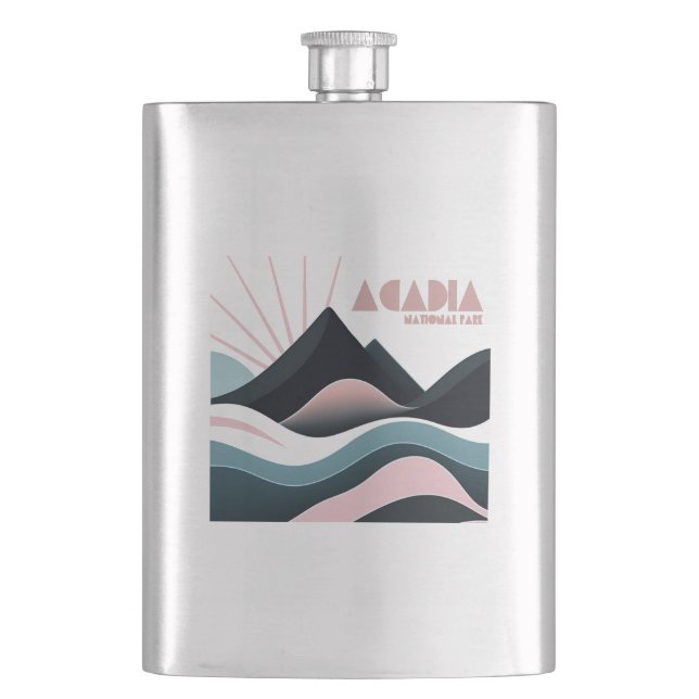 Acadia National Park Colored Hills Flask (Front)