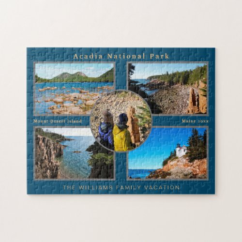 Acadia National Park Custom Family Photo Collage Jigsaw Puzzle