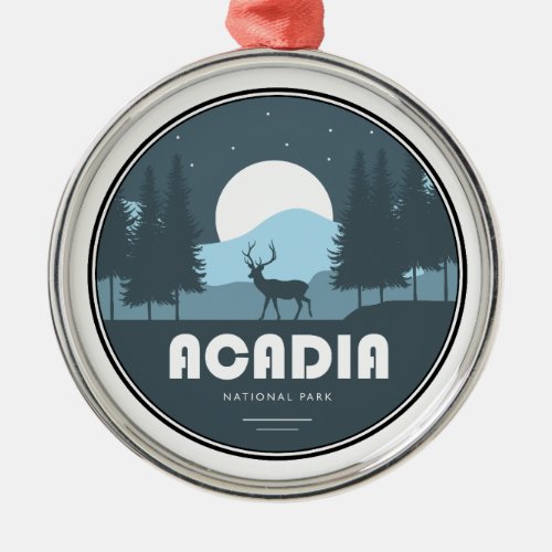 Acadia National Park Deer Metal Ornament