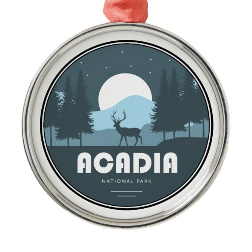 Acadia National Park Deer Metal Ornament