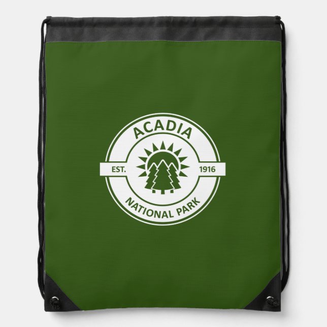 Acadia National Park Drawstring Bag (Front)