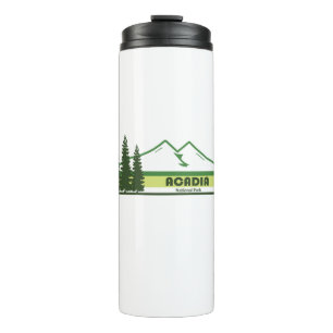 Acadia National Park Green Stripes Thermal Tumbler