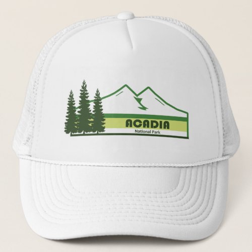 Acadia National Park Green Stripes Trucker Hat