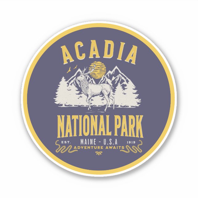 Acadia National Park Historic Terrain Sticker (Front)
