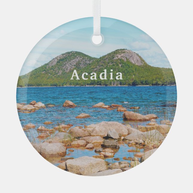 Acadia National Park Jordan Pond Glass Ornament (Front)