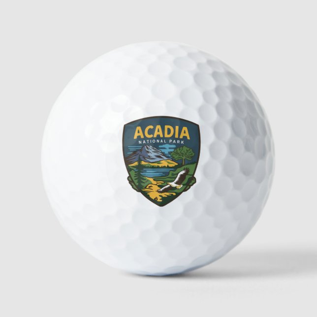 Acadia National Park Landscape Emblem Golf Balls (Front)