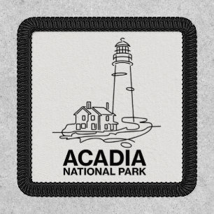 Acadia National Park Lighthouse Line Art Patch