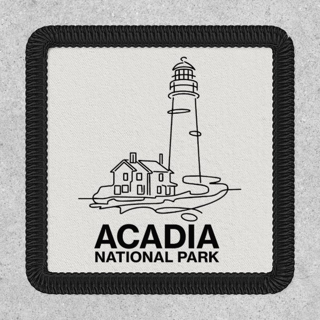 Acadia National Park Lighthouse Line Art Patch (Front)