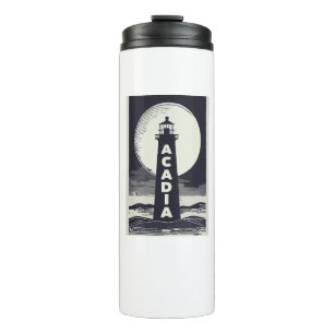 Acadia National Park Lighthouse Moon Thermal Tumbler