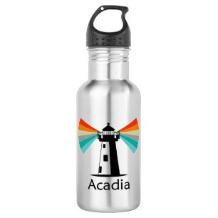 Acadia National Park Lighthouse Rainbow Stainless Steel Water Bottle