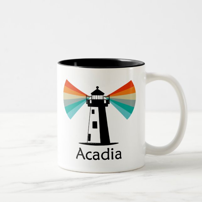 Acadia National Park Lighthouse Rainbow Two-Tone Coffee Mug (Right)