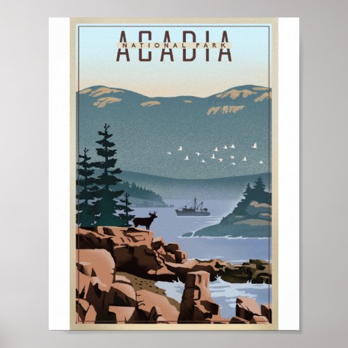 Acadia National Park Litho Artwork Poster