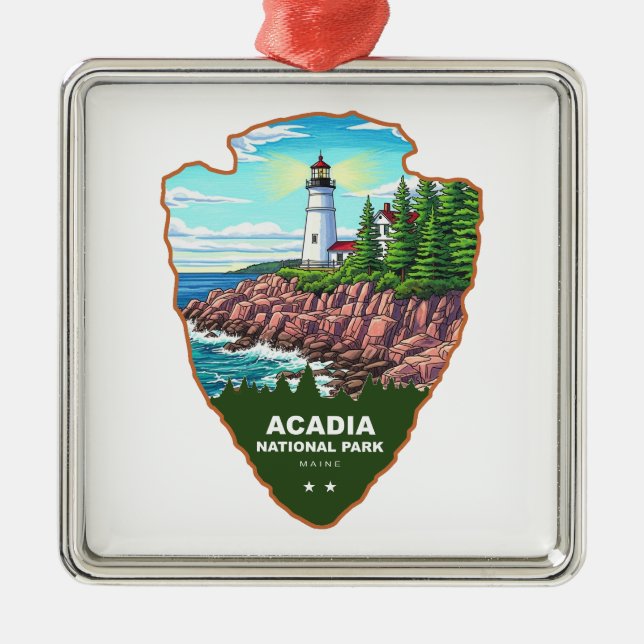 Acadia National Park Maine Arrowhead Metal Ornament (Front)
