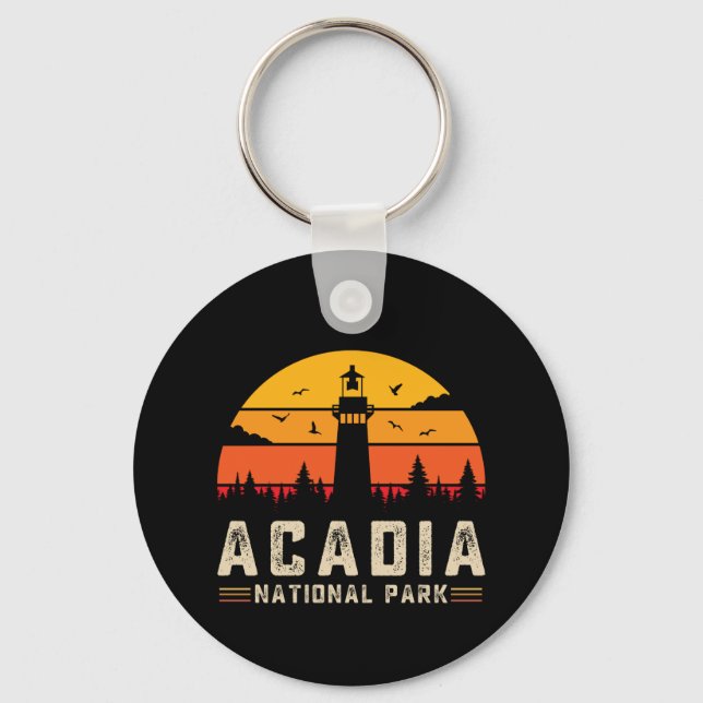 acadia national park maine  bar harbor lighthouse keychain (Front)